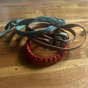 3 outdoorsy bracelets, 2 are Chaco